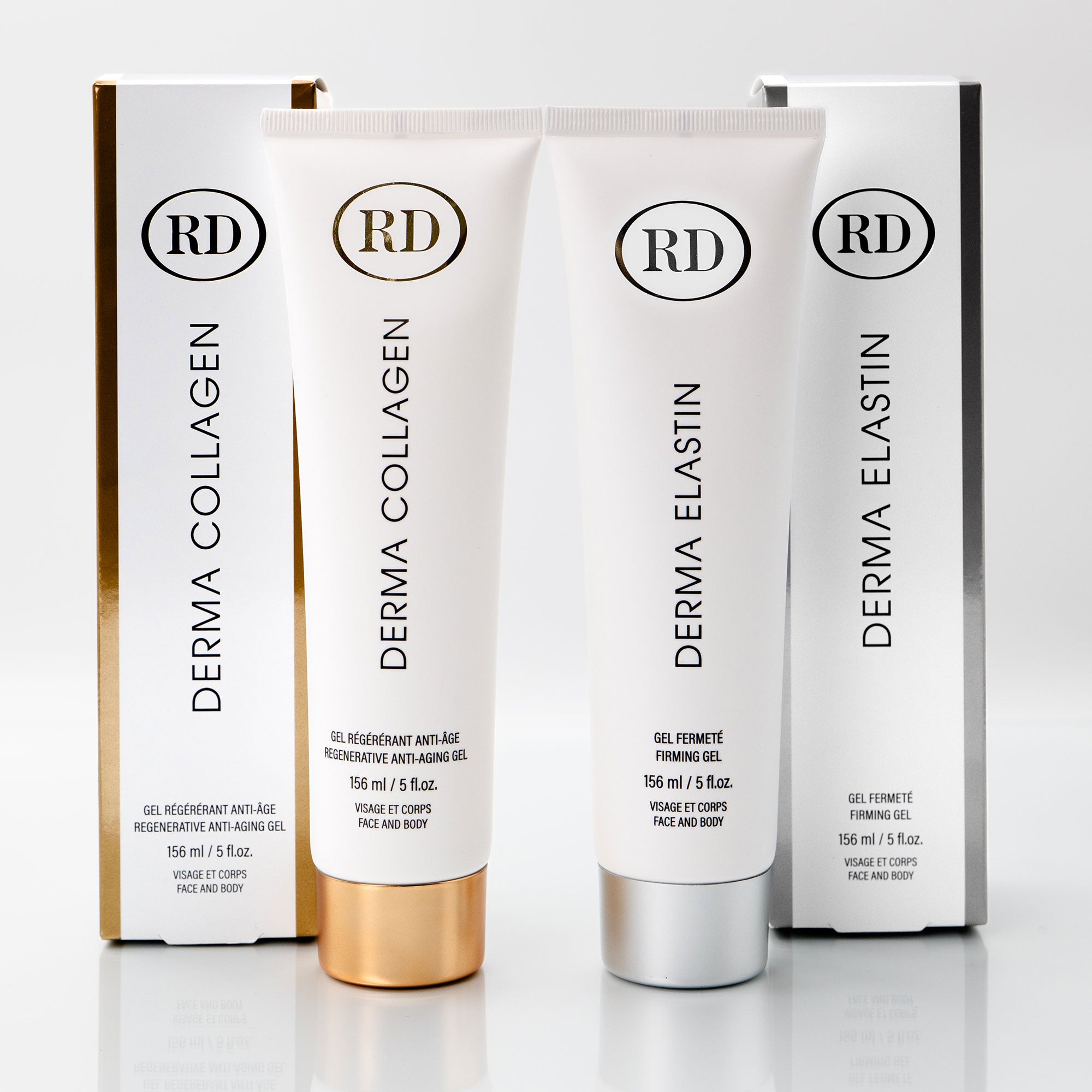 Duo Gel Régénérant Anti-Âge Derma Collagen et Gel Fermeté Derma Elastin Format Visage et Corps